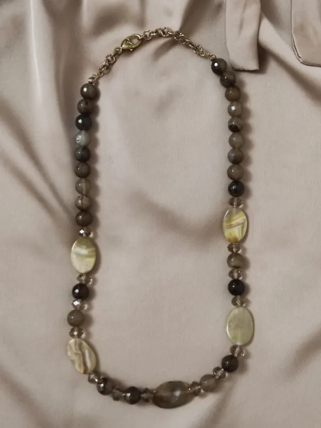 Collana Pietre Dure Beige e Marroni