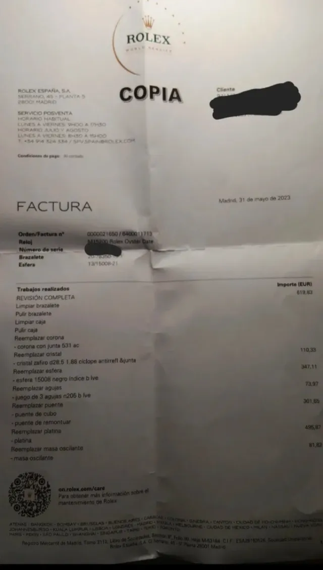 Reloj Rolex Oyster Caja y Documentación