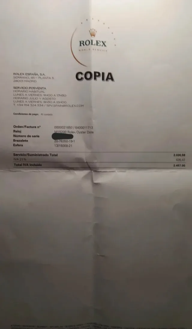 Reloj Rolex Oyster Caja y Documentación