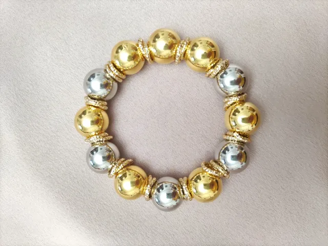Bracciale sfere oro e argento