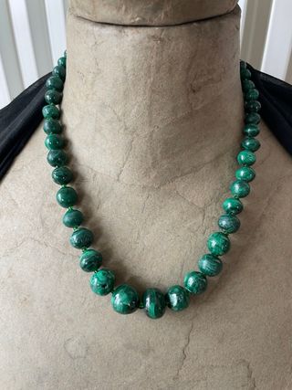 Collana vintage malachite anni '70
