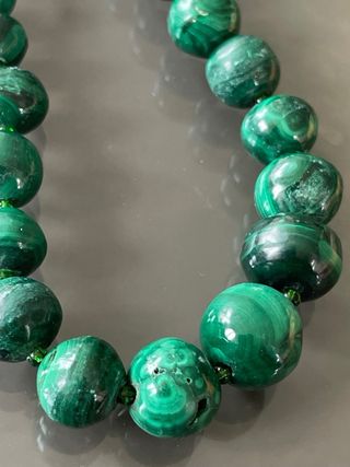 Collana vintage malachite anni '70