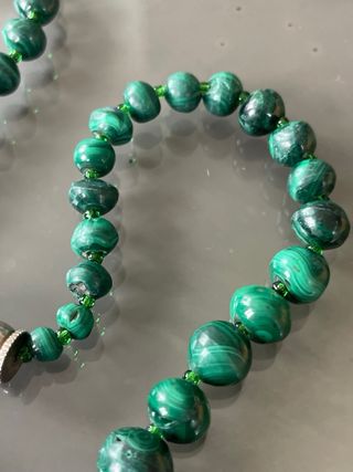 Collana vintage malachite anni '70