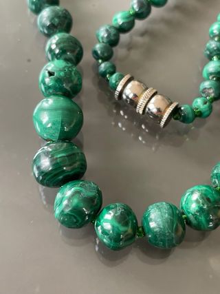 Collana vintage malachite anni '70