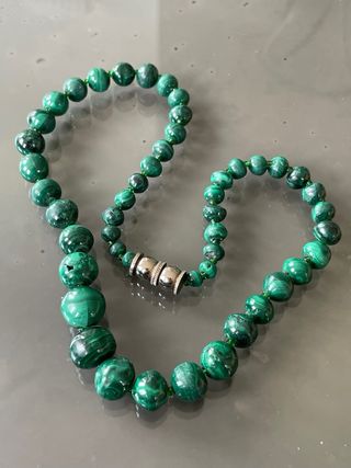 Collana vintage malachite anni '70