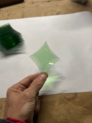 Vidrio biselado verde