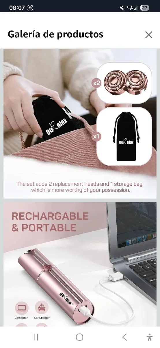 Depiladora Facial Mujer Sin Dolor