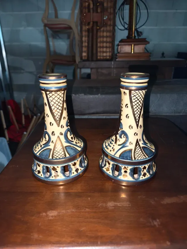Cerâmica vintage Manises 2 peças