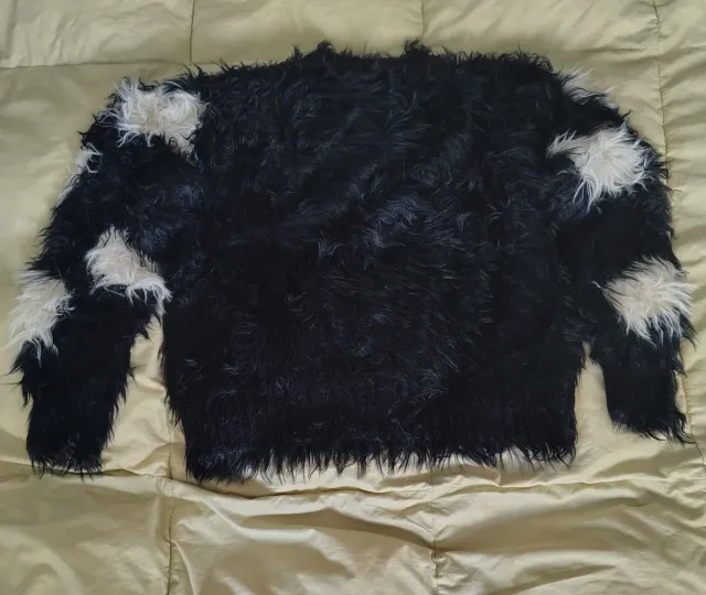 Maglia donna pelo nero e bianco taglia unica