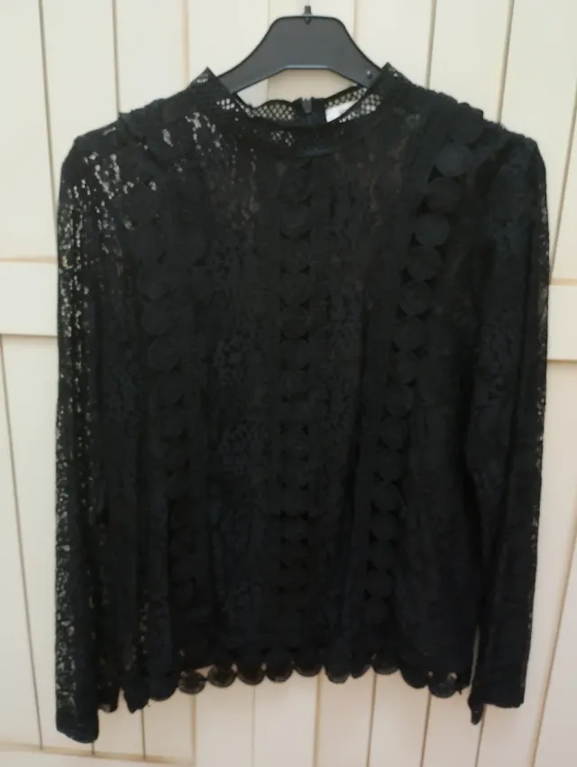 Camisa encaje negra talla L