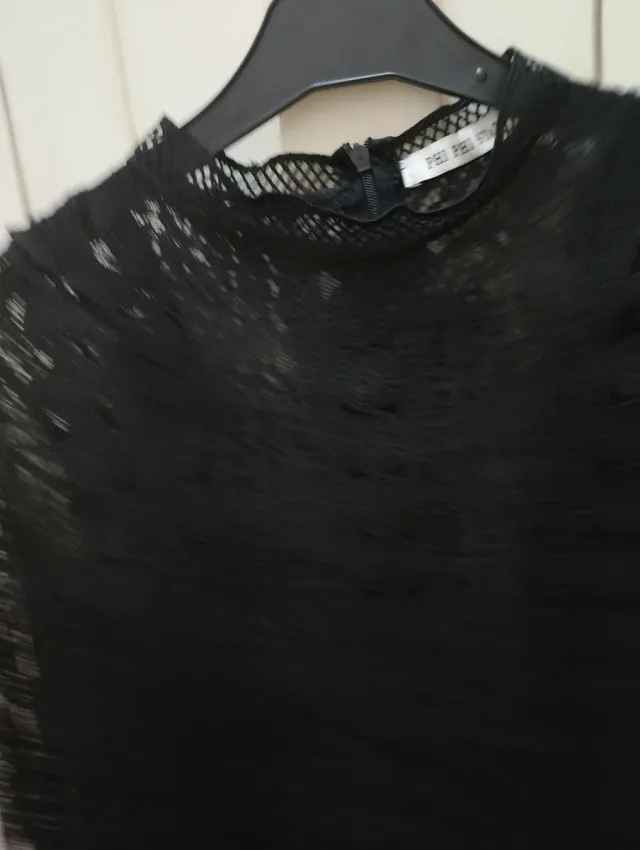 Camisa encaje negra talla L