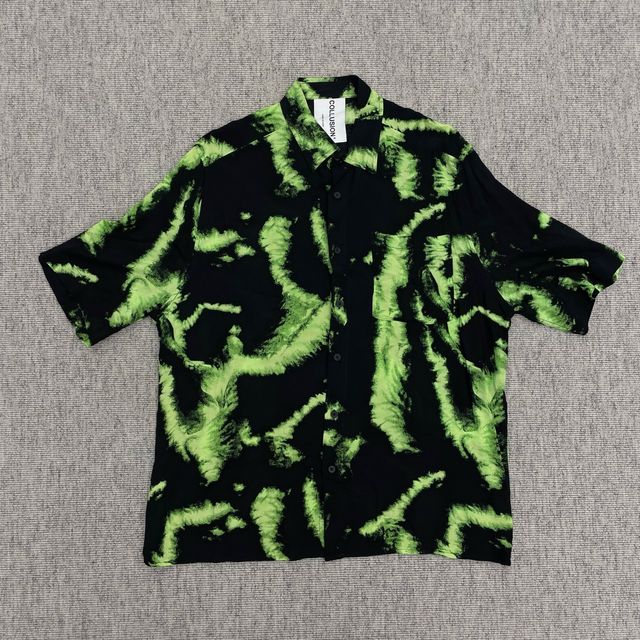 Camicia COLLUSION fantasia verde/nero taglia S