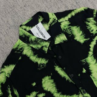 Camicia COLLUSION fantasia verde/nero taglia S