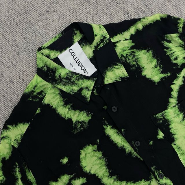 Camicia COLLUSION fantasia verde/nero taglia S