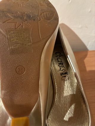Zapatos Colores Talla 36 Dorados