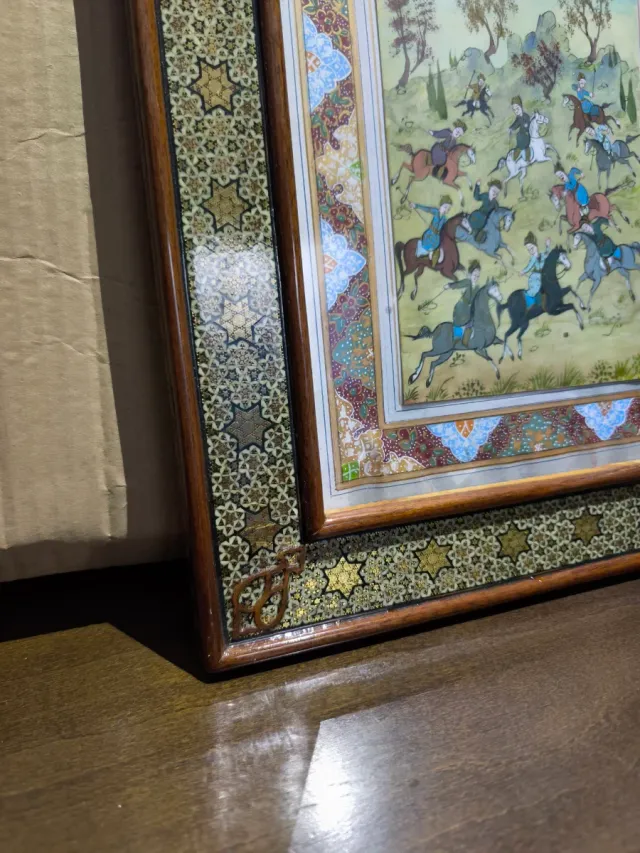 Marco persa vintage Khatam Kari marquetaria