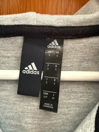 Sudadera Adidas Gris Con Cremallera