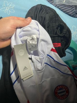 Chándal Bayern Múnich Adidas Blanco y Negro