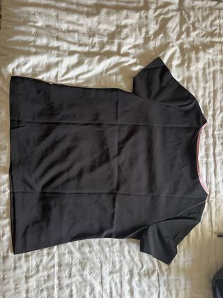 Casaca de trabajo negra con ribete rosa Talla s