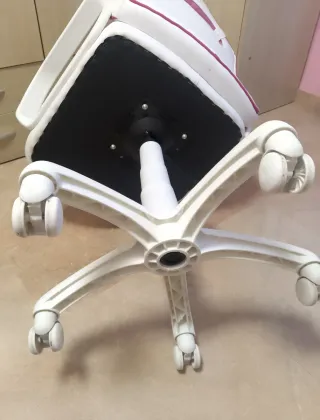 Silla Gamer Escritorio Blanca y Rosa