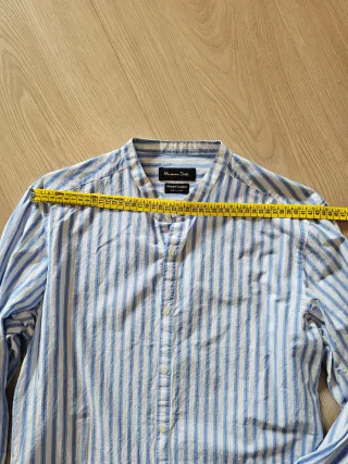 Camisa rayas azul y blanco Massimo Dutti