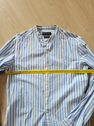 Camisa rayas azul y blanco Massimo Dutti
