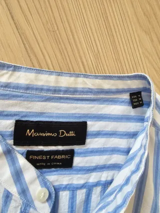 Camisa rayas azul y blanco Massimo Dutti