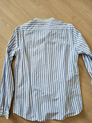 Camisa rayas azul y blanco Massimo Dutti