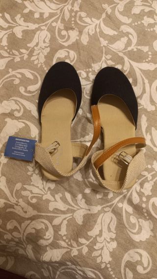 Sandalias esparto negras punta T37