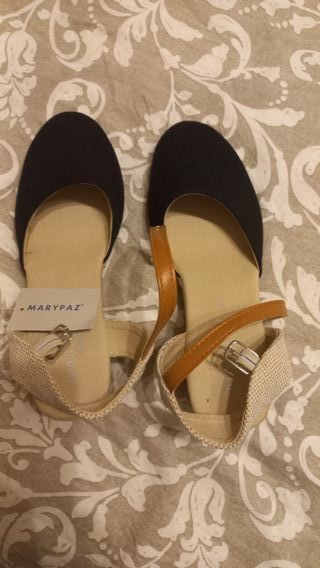 Sandalias esparto negras punta T37