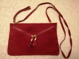 Bolso ante burdeos con cremalleras