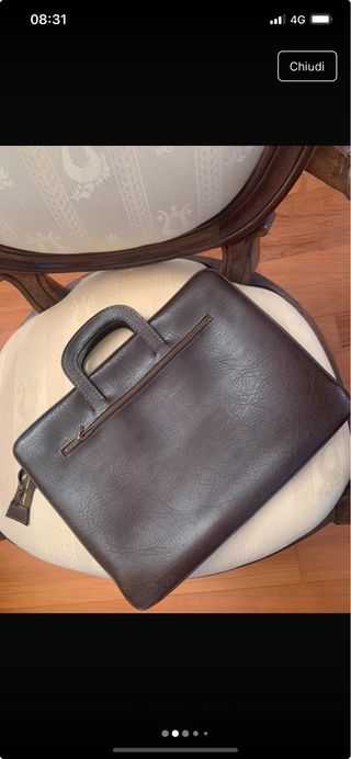 Cartella vera pelle vintage anni 70