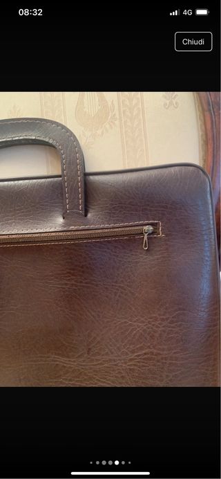 Cartella vera pelle vintage anni 70