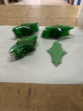 Pieza de vidrio para vidrieras verde