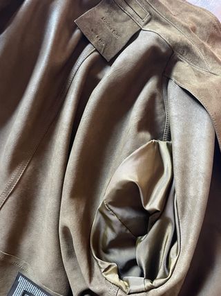 Chaqueta de ante verde oliva