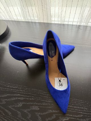 Zapatos de tacón Stradivarius azul talla 38