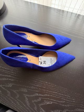 Zapatos de tacón Stradivarius azul talla 38