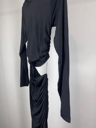 Zara Vestito Nero Cappuccio Cut-out