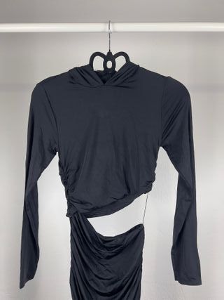 Zara Vestito Nero Cappuccio Cut-out