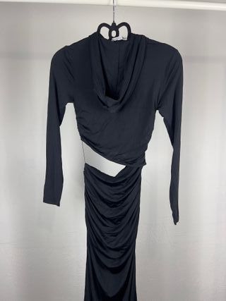 Zara Vestito Nero Cappuccio Cut-out