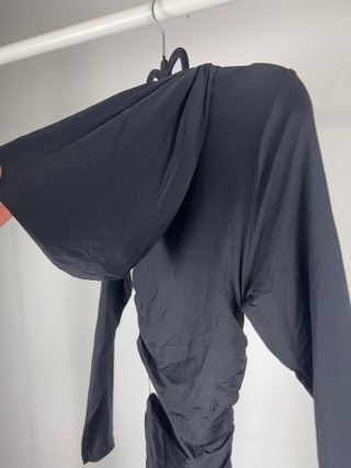 Zara Vestito Nero Cappuccio Cut-out