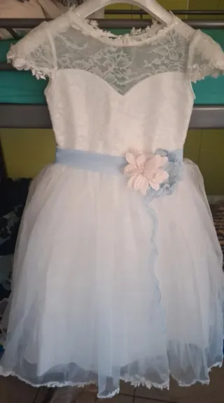Abito prima comunione bianco con fiori
