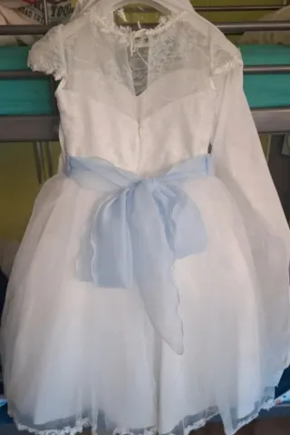 Abito prima comunione bianco con fiori