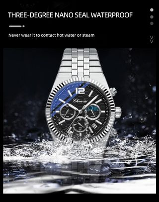 Reloj Chenxi Hombre Negro/Plata