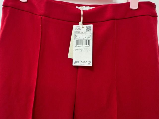 Pantalón Mango Rojo Talla 40