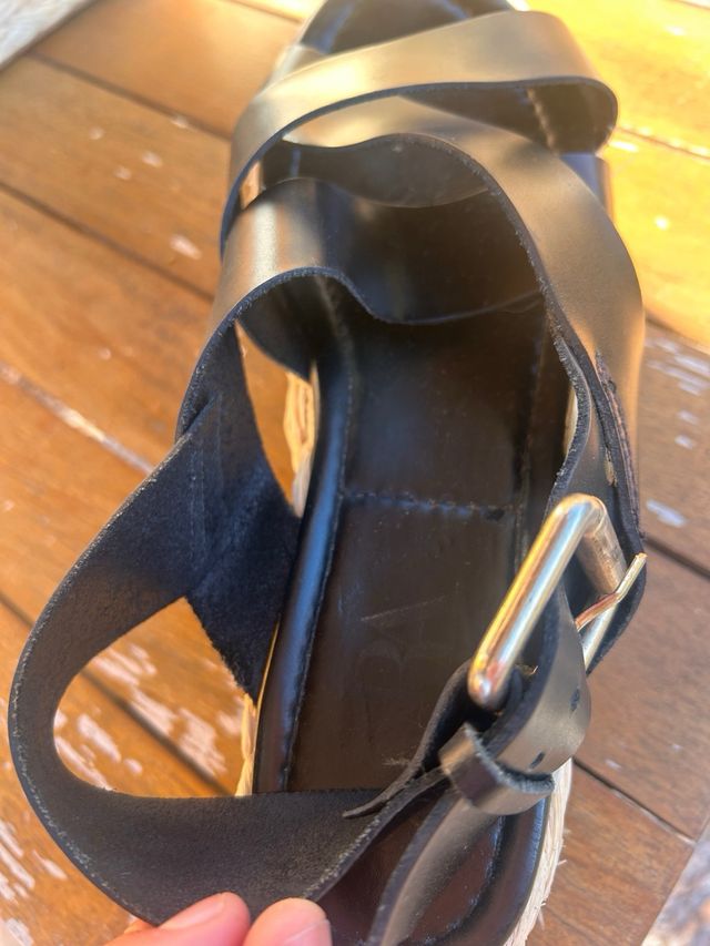 Sandalias Zara plataforma cuña esparto
