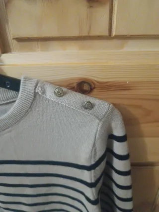 Jersey de rayas beige y negro Talla U