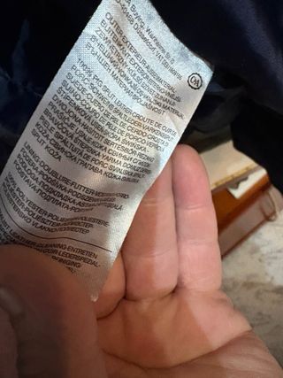 Giacca Chiodo Pelle Scamosciata Blu Donna