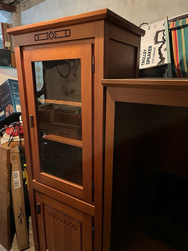 Mueble TV madera + auxiliar