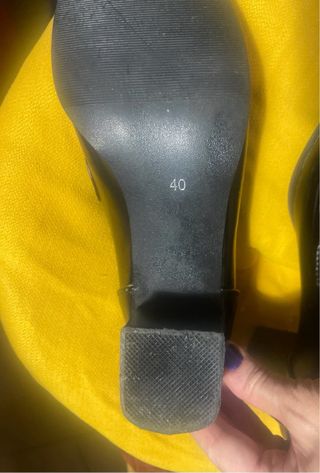 Zapatos de piel sintética negros Tacón de 5cm